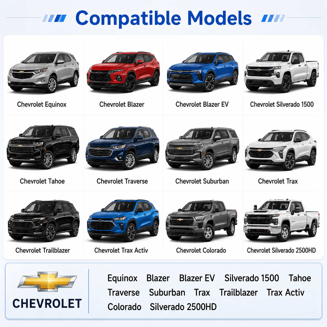 4K Dash Cam for Chevrolet，with STARVIS 2 Sensor, WiFi, App, Loop Recording, G-Sensor,  24H Parking Mode