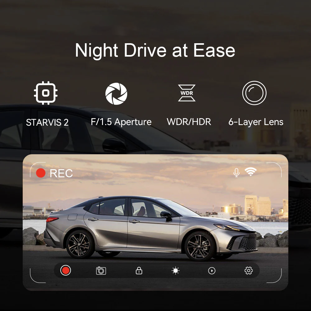 4K Dash Cam for Acura,with STARVIS 2 Sensor, WiFi, App, Loop Recording, G-Sensor,  24H Parking Mode